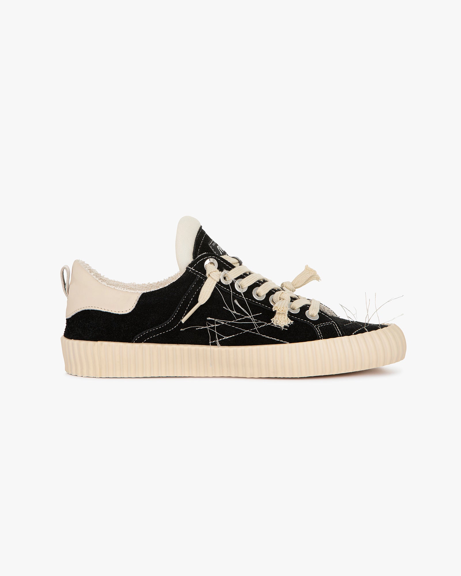 Wavy Suede Black Embroidery