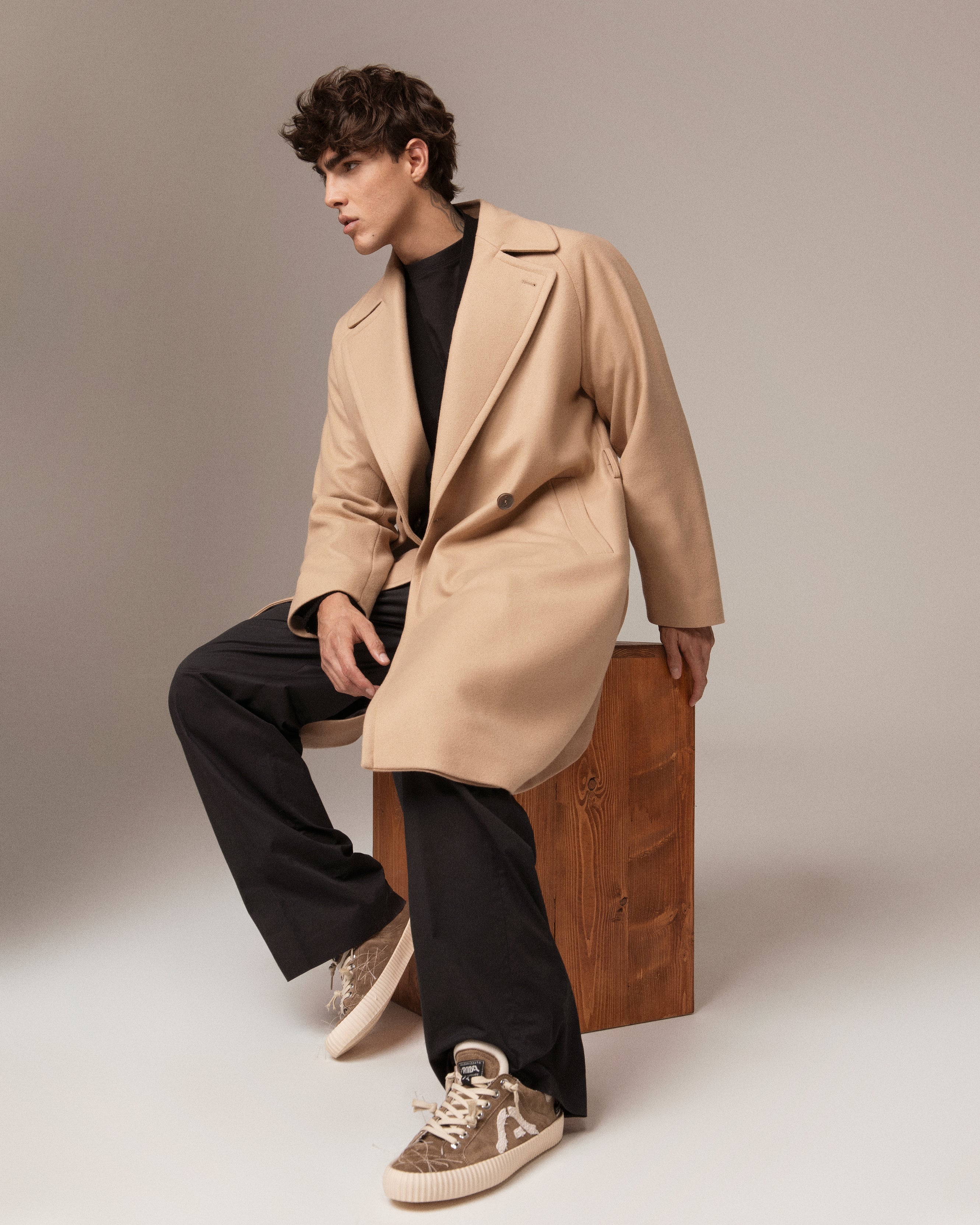 Wavy Suede Taupe Embroidery