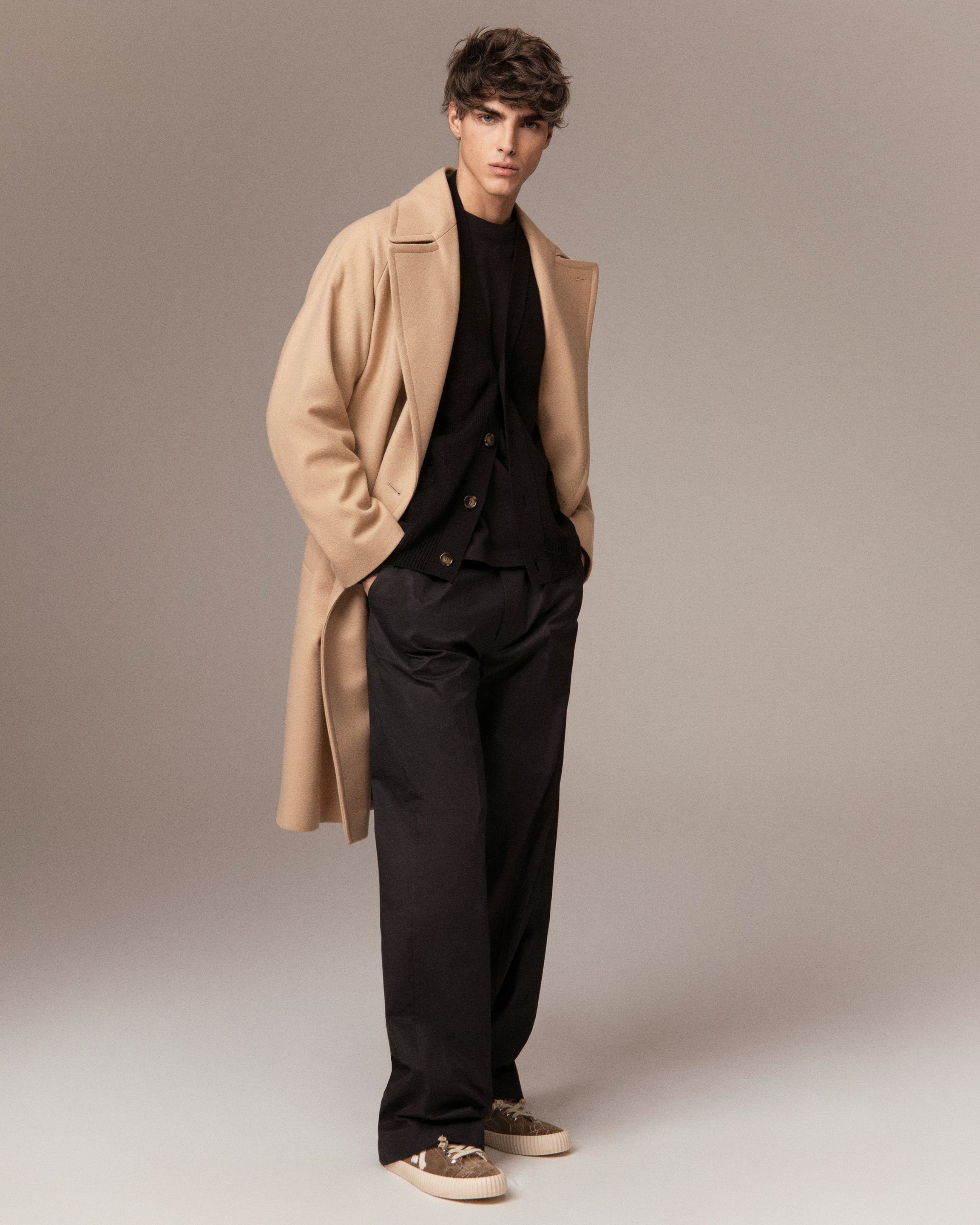 Wavy Suede Taupe Embroidery