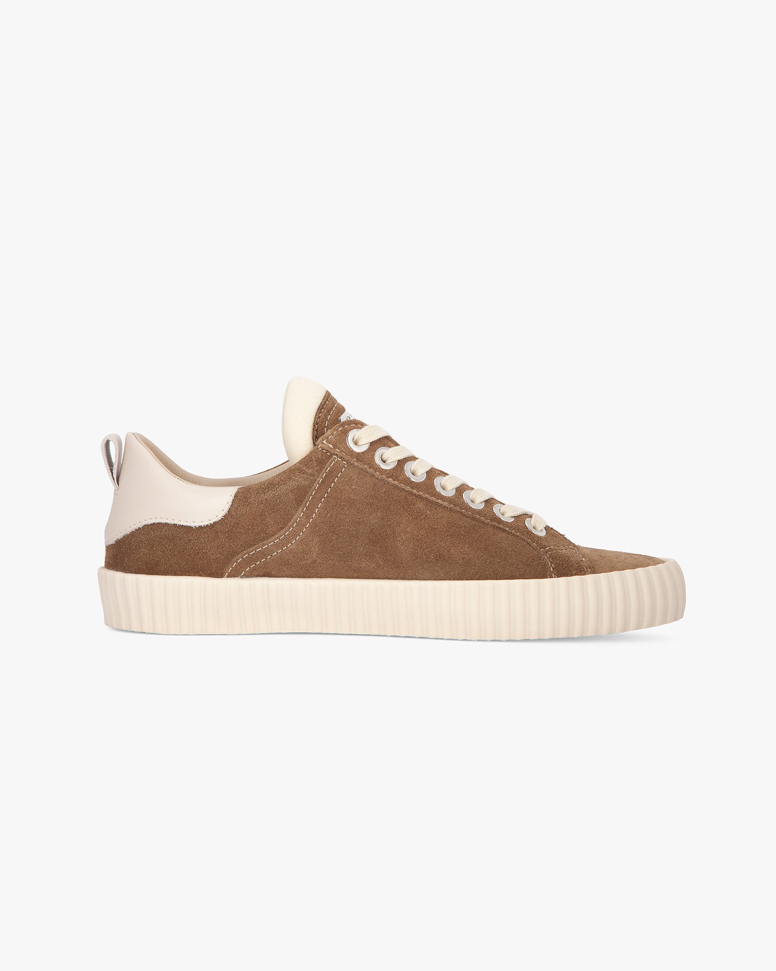 Wavy Suede Taupe Stitching Logo