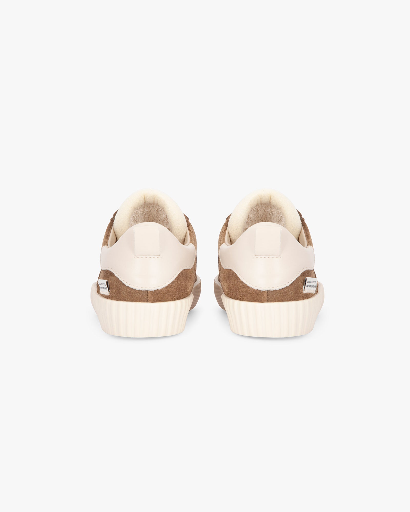 Wavy Suede Taupe Stitching Logo