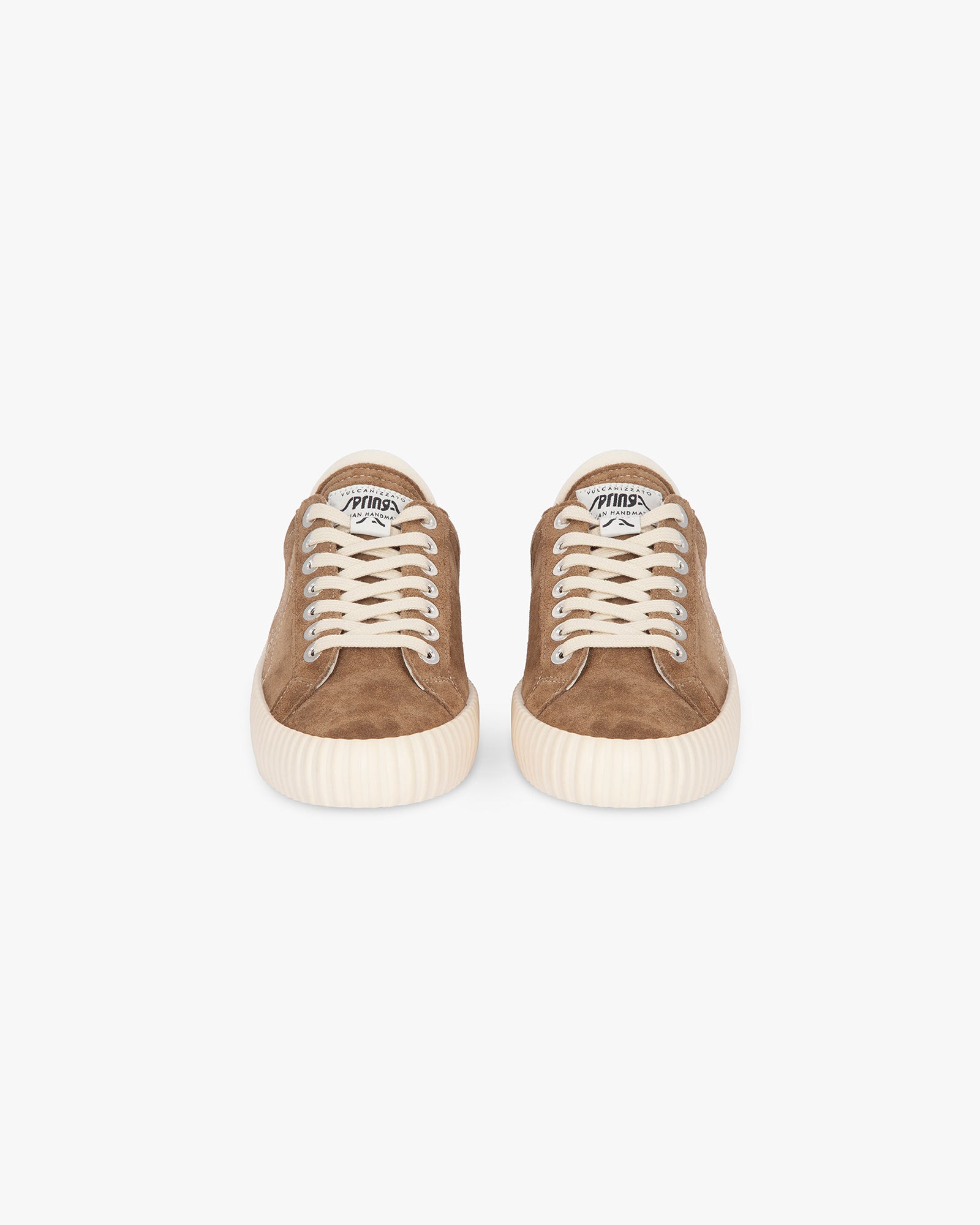 Wavy Suede Taupe Stitching Logo