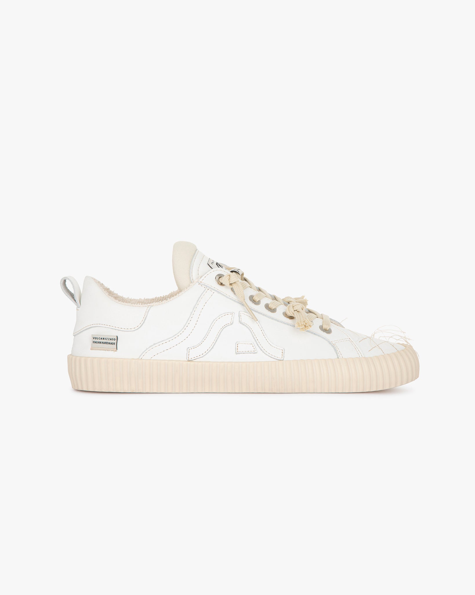 Wavy Leather White Embroidery