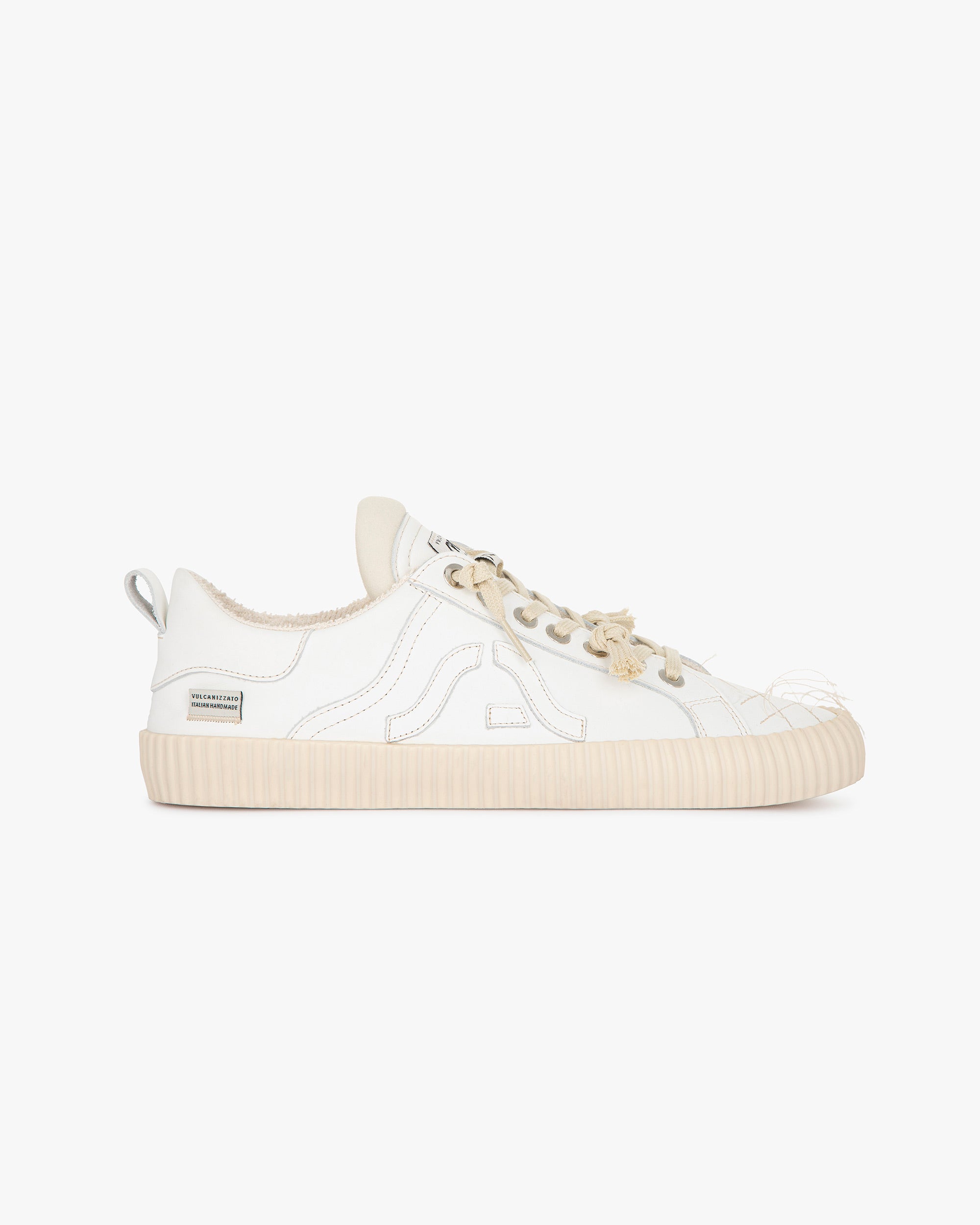 Wavy Leather White Embroidery
