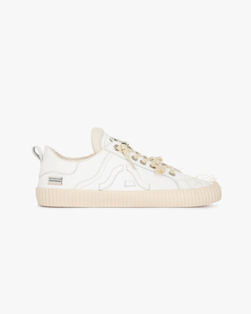 Wavy Leather White Embroidery