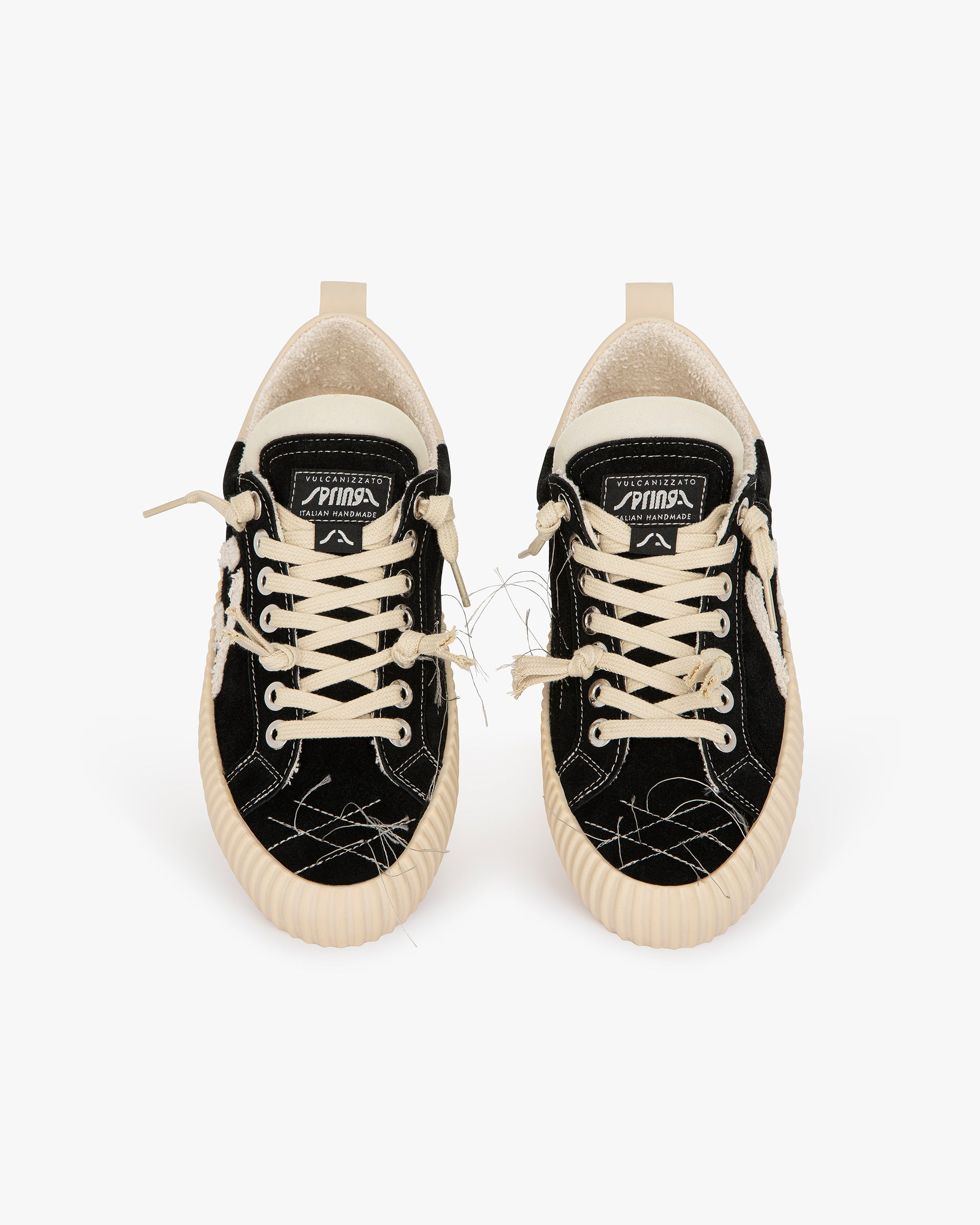 Wavy Suede Black Embroidery