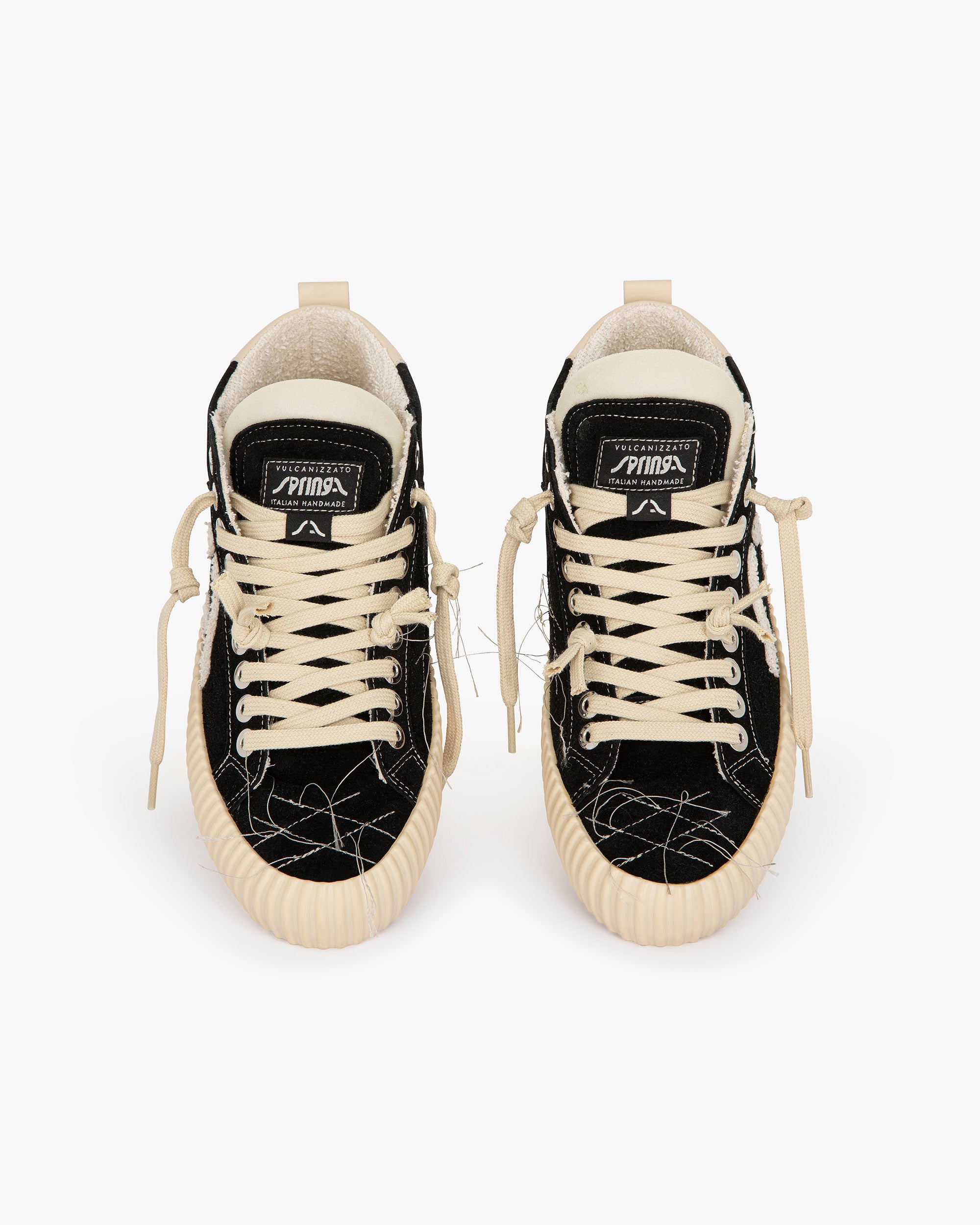 Wavy Suede Black High Top Embroidery