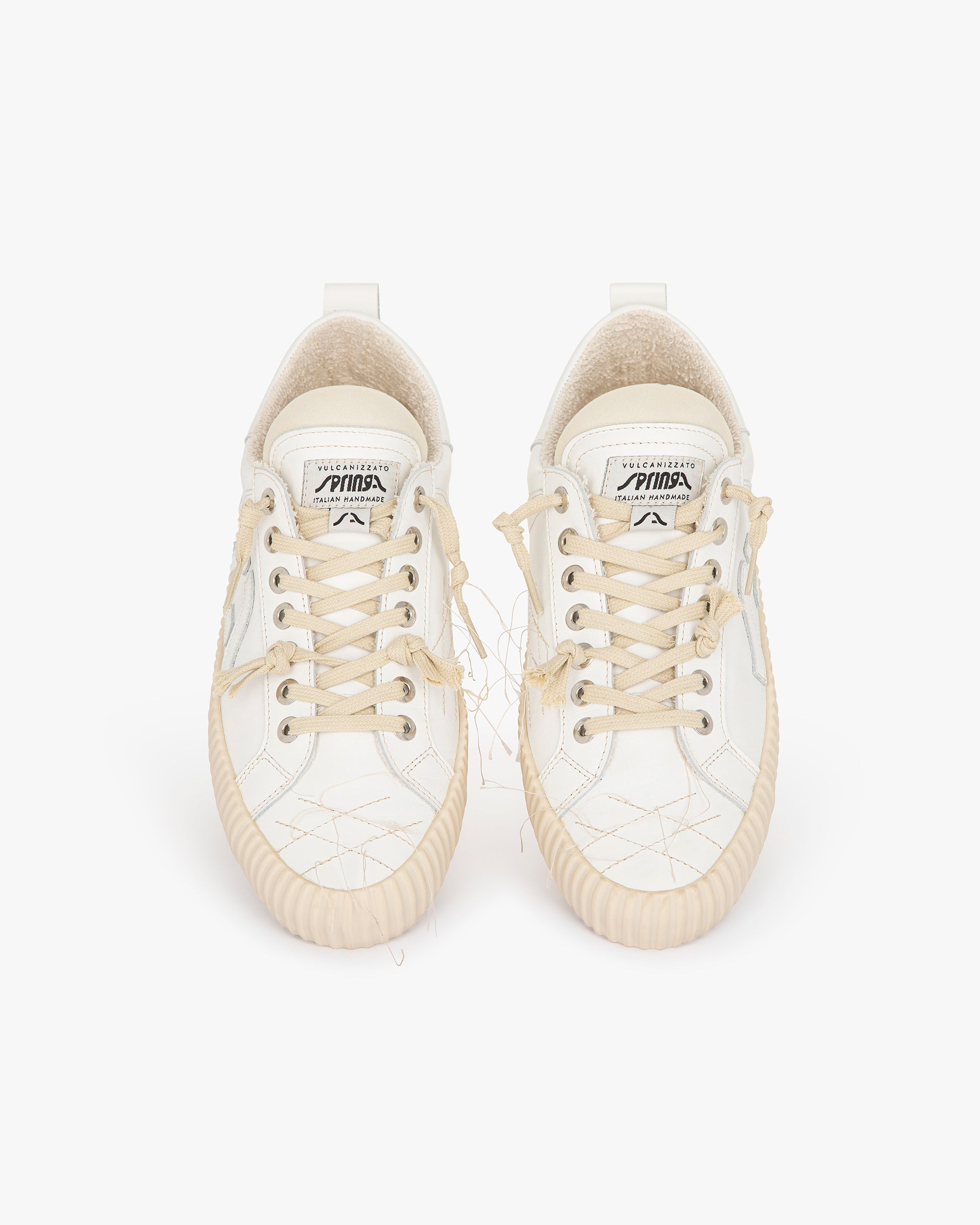 Wavy Leather White Embroidery
