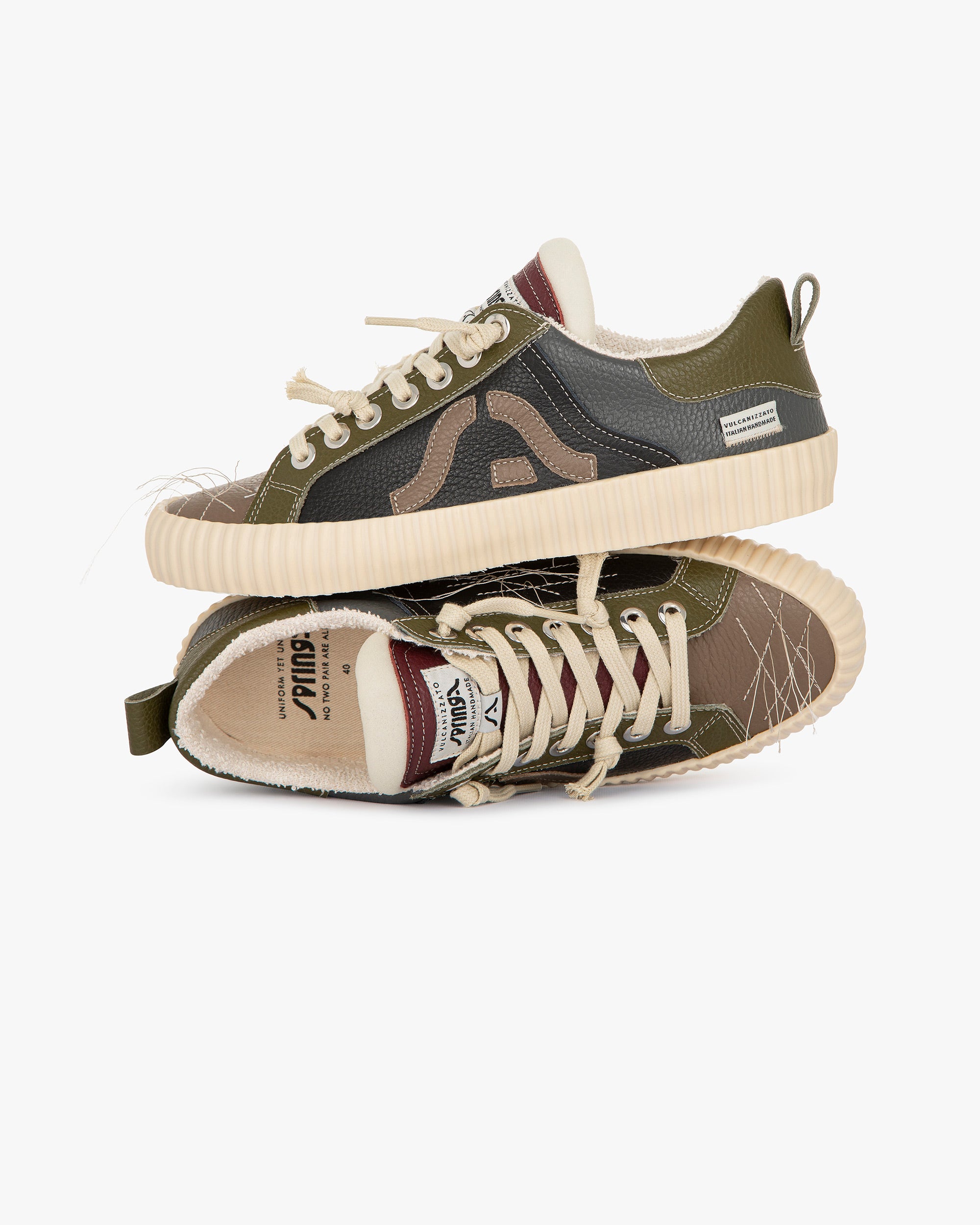 Wavy Leather Multicolor Embroidery