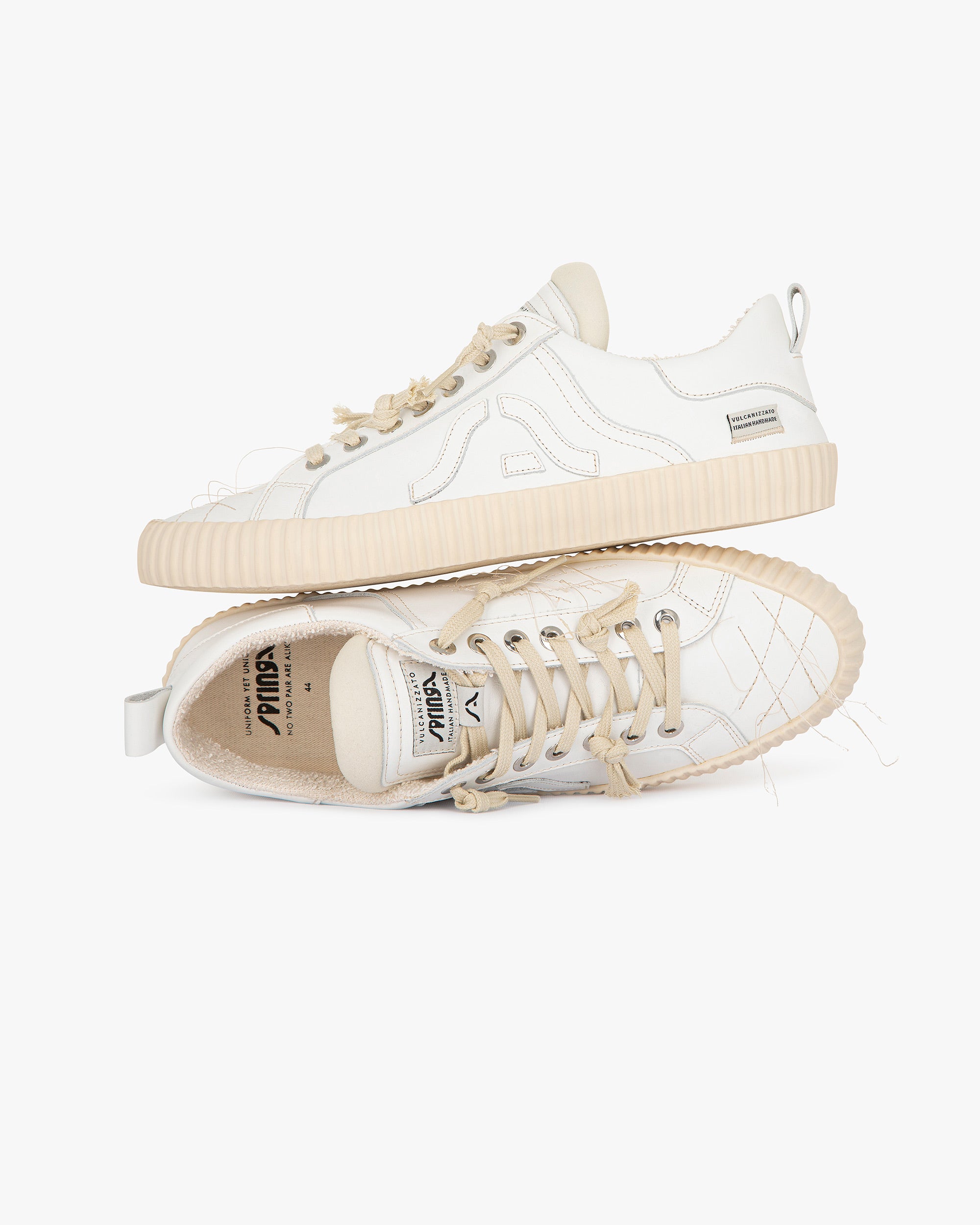 Wavy Leather White Embroidery