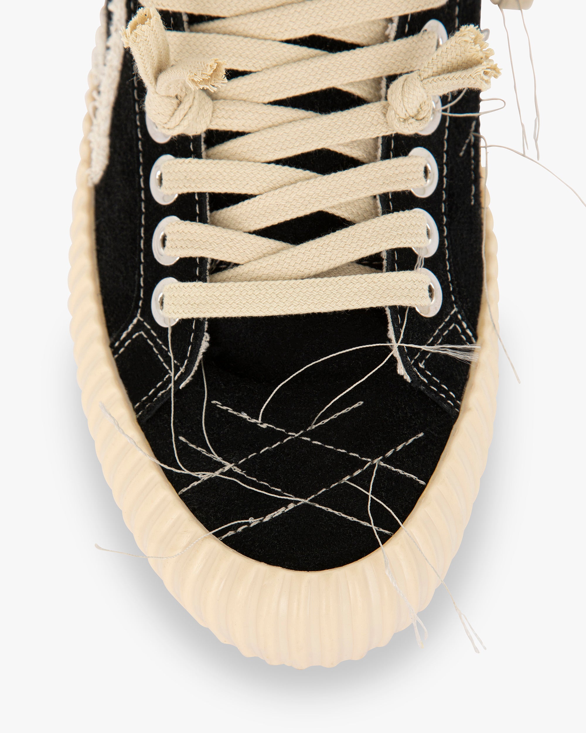 Wavy Suede Black High Top Embroidery