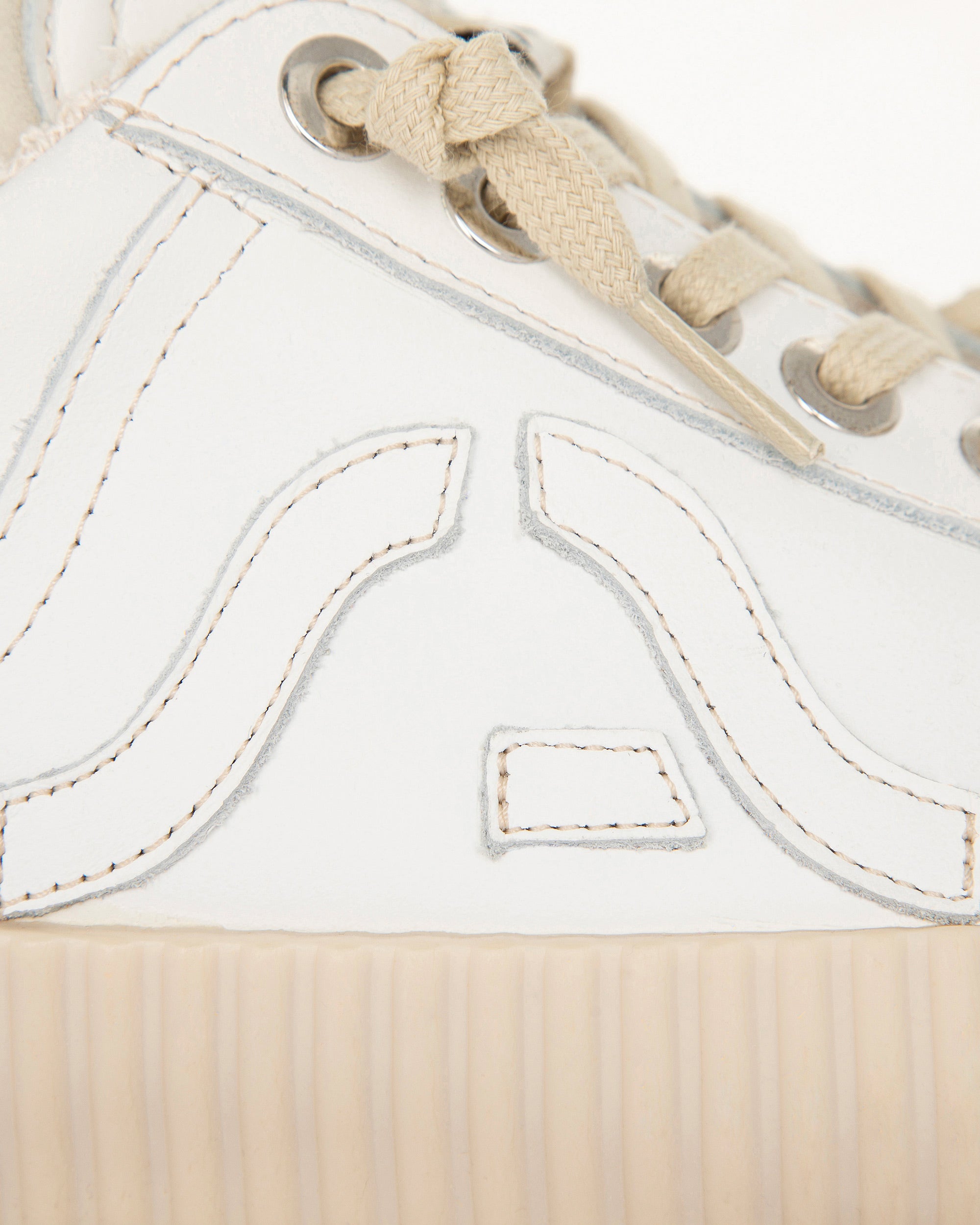 Wavy Leather White Embroidery