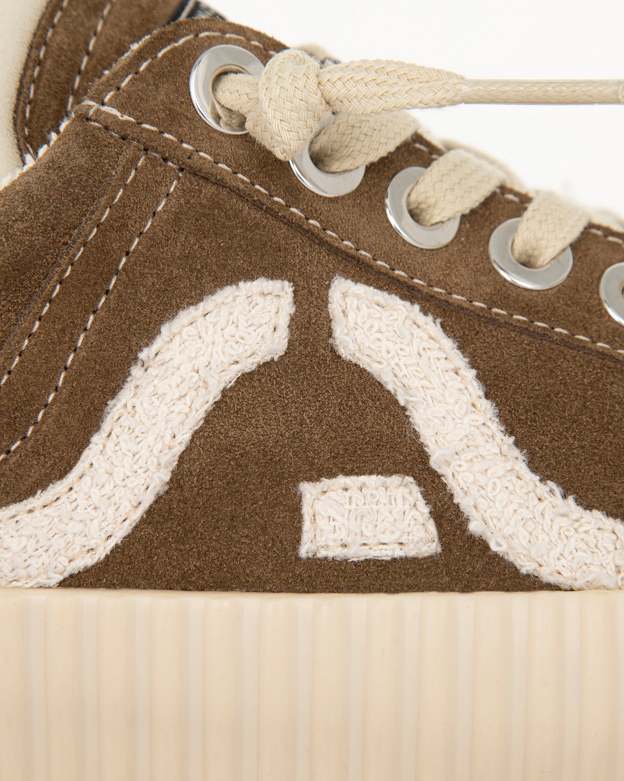 Wavy Suede Taupe Embroidery