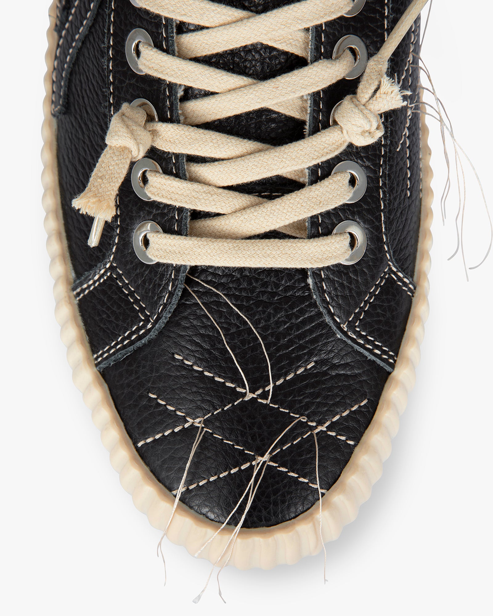 Wavy Leather Black Embroidery