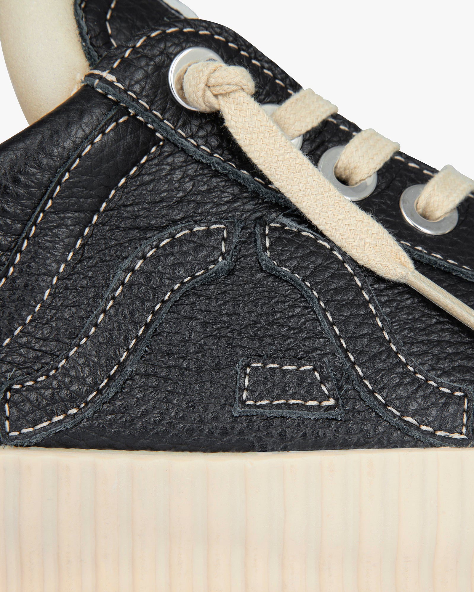 Wavy Leather Black Embroidery