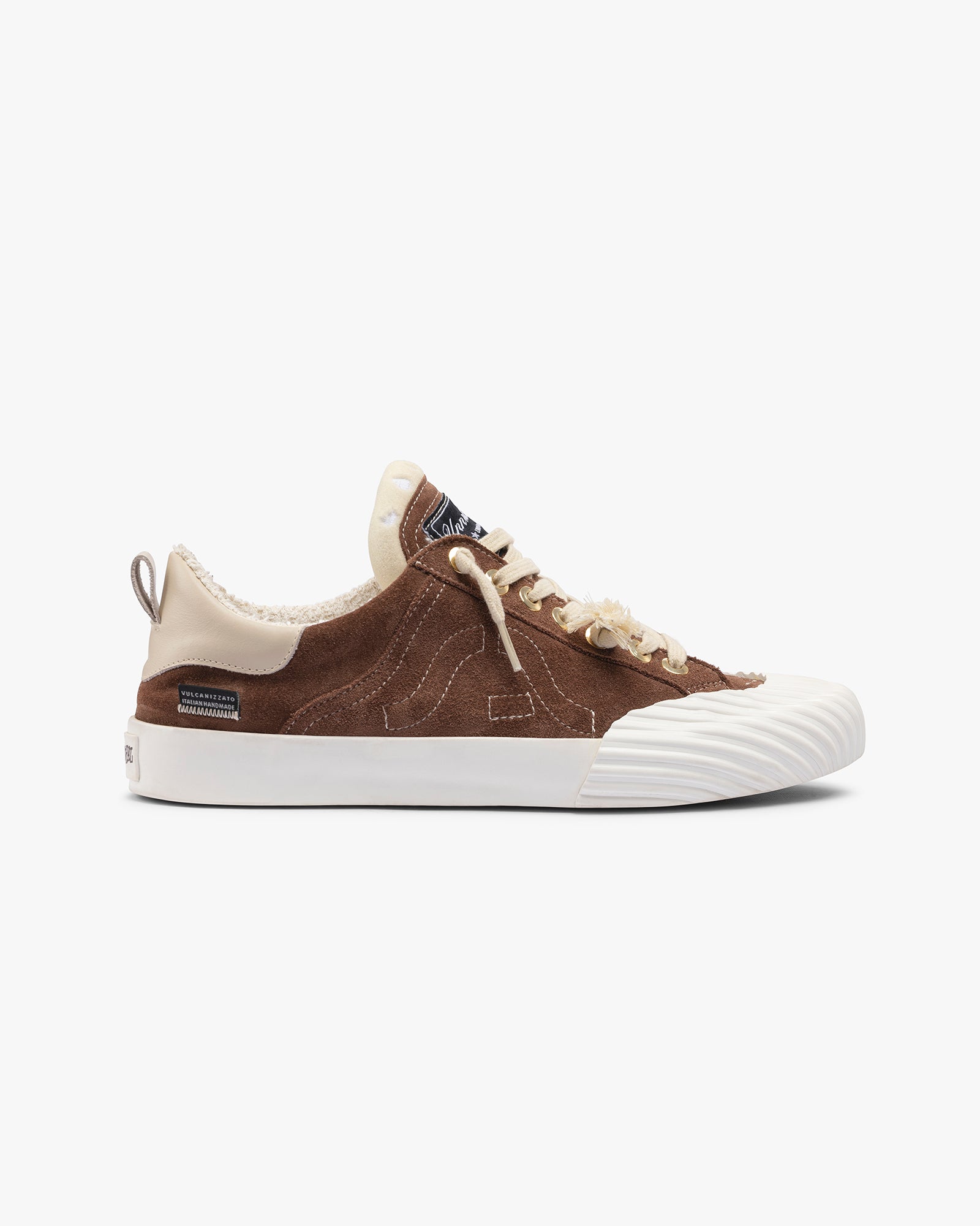 Wavy "Unnatural" Suede Brown Embroidery