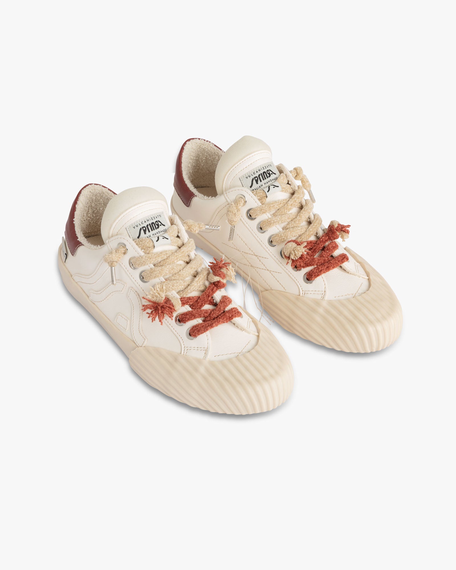 Wavy Shell Leather Cream Embroidery
