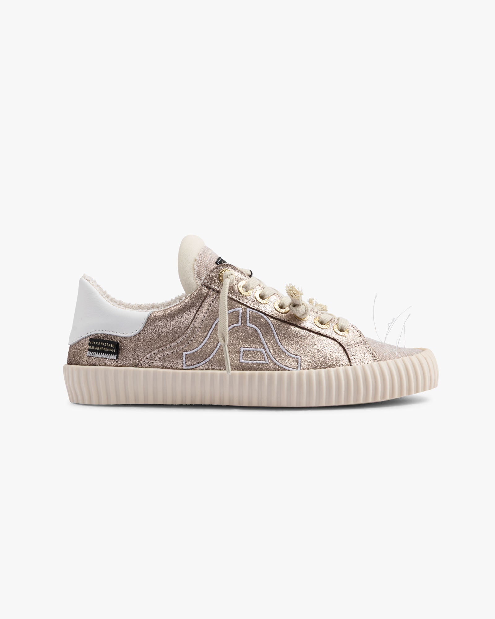 Wavy Suede & Olona Embroidery Bronze