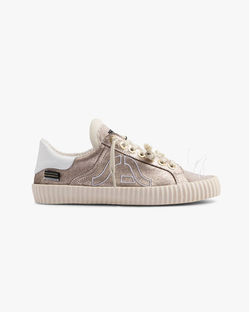 Wavy Suede & Olona Embroidery Bronze