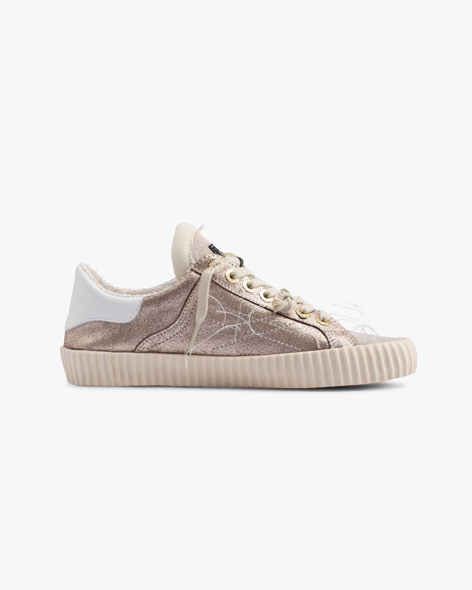 Wavy Suede & Olona Embroidery Bronze