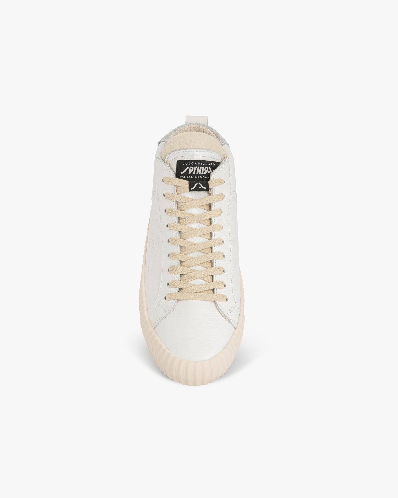 Wavy Leather White High Top