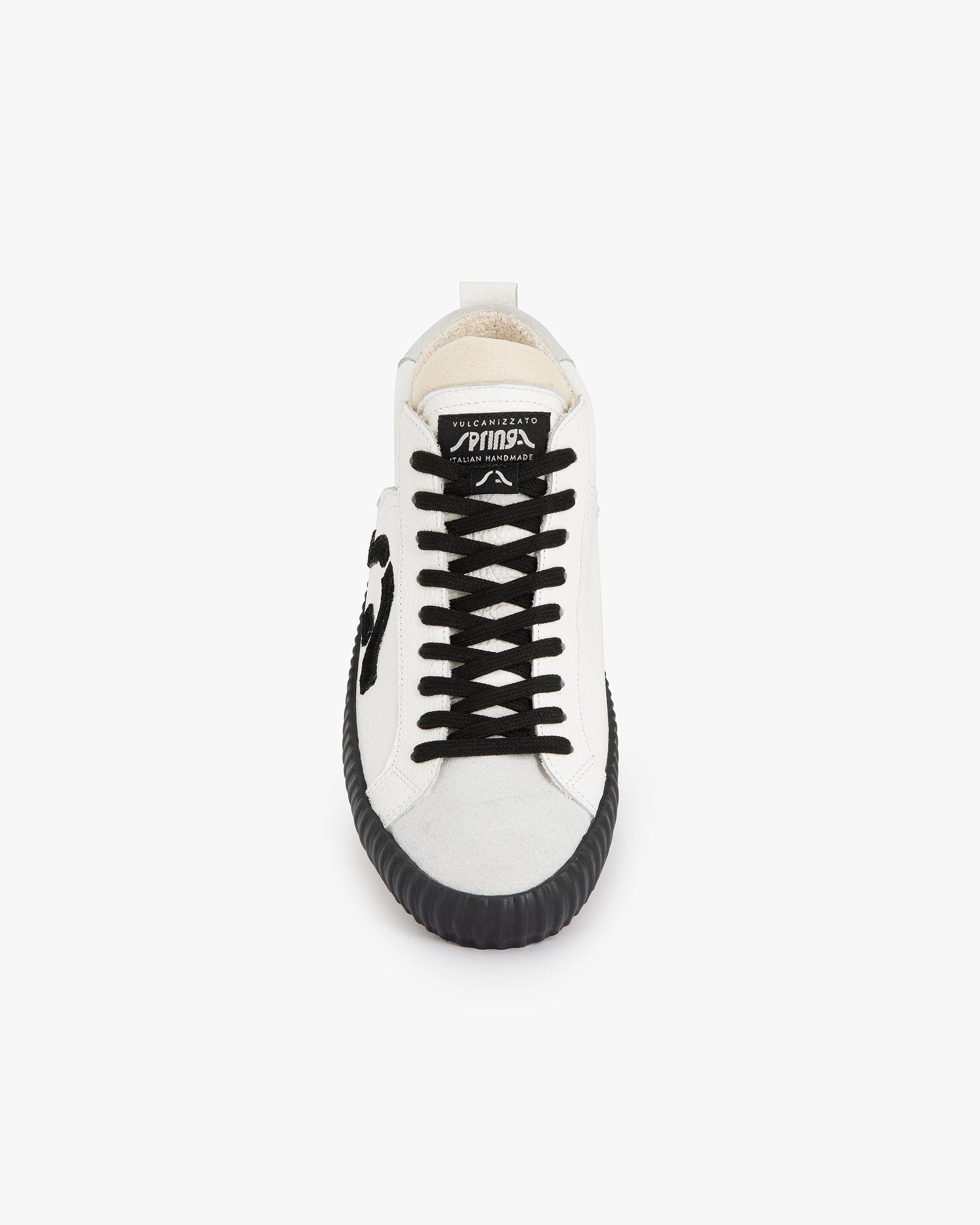Wavy Leather Black and White High Top