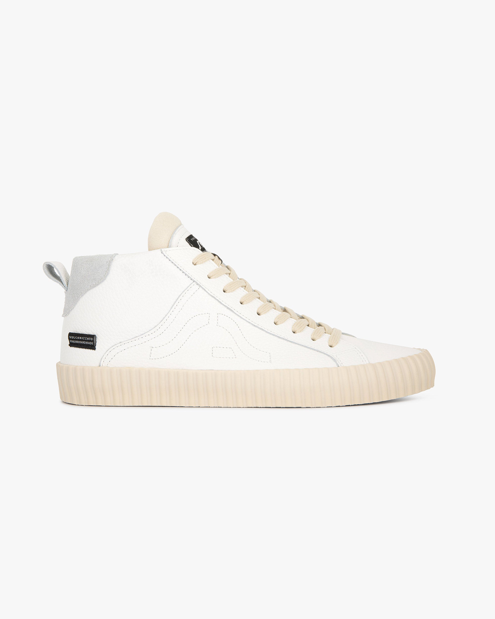 Wavy Leather White High Top