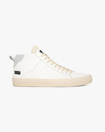 Wavy Leather White High Top